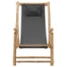 Deck Chair Bamboo and Canvas Dark Grey Tonpkp