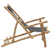 Deck Chair Bamboo and Canvas Dark Grey Tonpkp