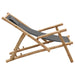Deck Chair Bamboo and Canvas Dark Grey Tonpkp