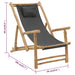 Deck Chair Bamboo and Canvas Dark Grey Tonpkp