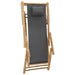 Deck Chair Bamboo and Canvas Dark Grey Tonpkp