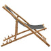 Deck Chair Bamboo and Canvas Dark Grey Totbon