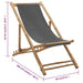 Deck Chair Bamboo and Canvas Dark Grey Totbon