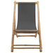 Deck Chair Bamboo and Canvas Dark Grey Totbon