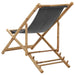 Deck Chair Bamboo and Canvas Dark Grey Totbon