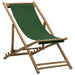 Deck Chair Bamboo and Canvas Green Totbxo