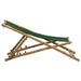 Deck Chair Bamboo and Canvas Green Totbxo