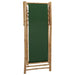 Deck Chair Bamboo and Canvas Green Totbxo