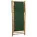 Deck Chair Bamboo and Canvas Green Totbxo
