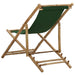 Deck Chair Bamboo and Canvas Green Totbxo