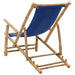 Deck Chair Bamboo and Canvas Navy Blue Tonpkl