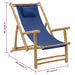 Deck Chair Bamboo and Canvas Navy Blue Tonpkl