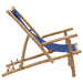 Deck Chair Bamboo and Canvas Navy Blue Tonpkl