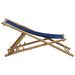 Deck Chair Bamboo and Canvas Navy Blue Totbok