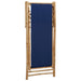 Deck Chair Bamboo and Canvas Navy Blue Totbok