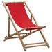 Deck Chair Bamboo and Canvas Red Totbxb