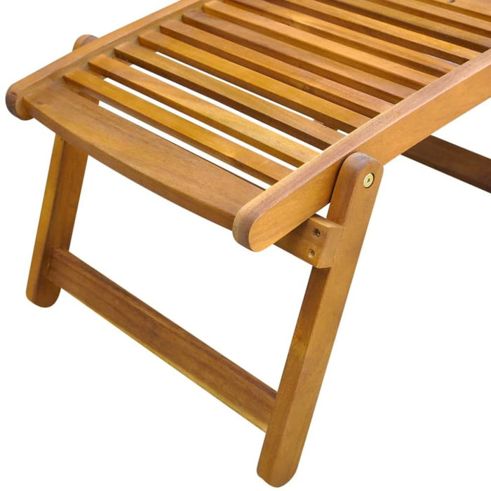 Deck Chair with Footrest Solid Acacia Wood Aonbl