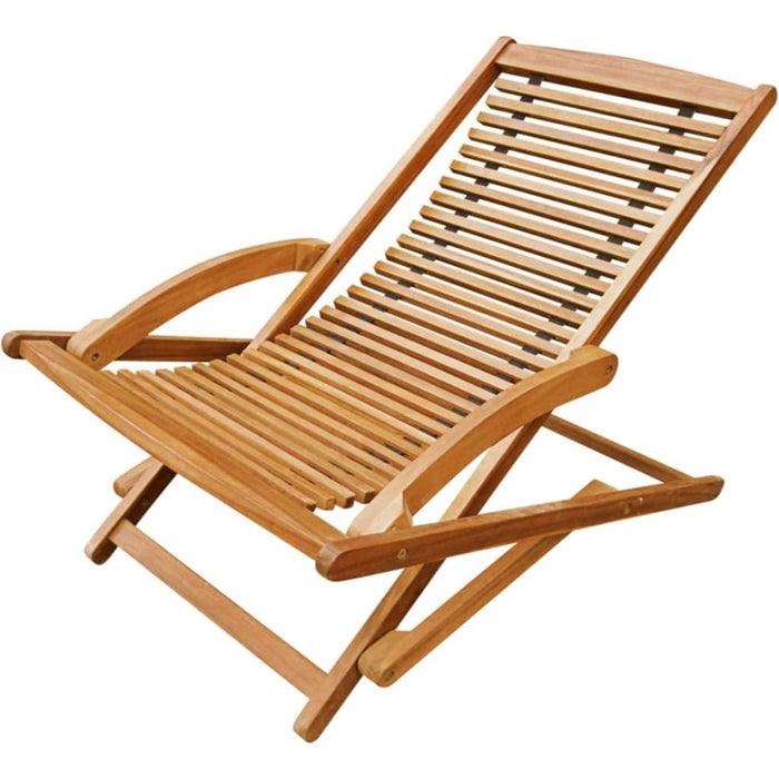 Deck Chair with Footrest Solid Acacia Wood Aonbl