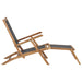 Deck Chair with Footrest Solid Teak Wood Black Aiaob