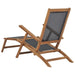 Deck Chair with Footrest Solid Teak Wood Black Aiaob