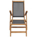 Deck Chair with Footrest Solid Teak Wood Black Aiaob