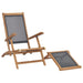 Deck Chair with Footrest Solid Teak Wood Black Aiaob