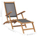 Deck Chair with Footrest Solid Teak Wood Black Aiaob