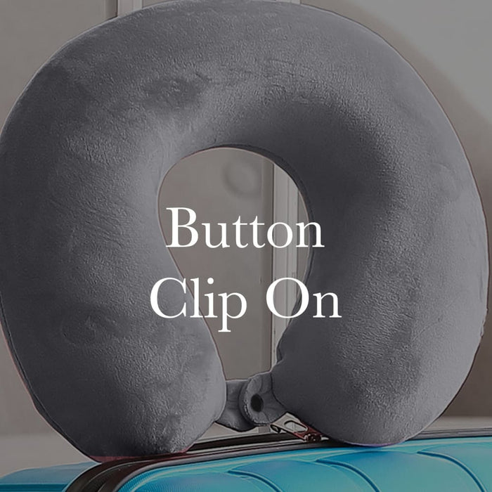 Memory Foam Travel Neck Pillow with Clip Cushion Support