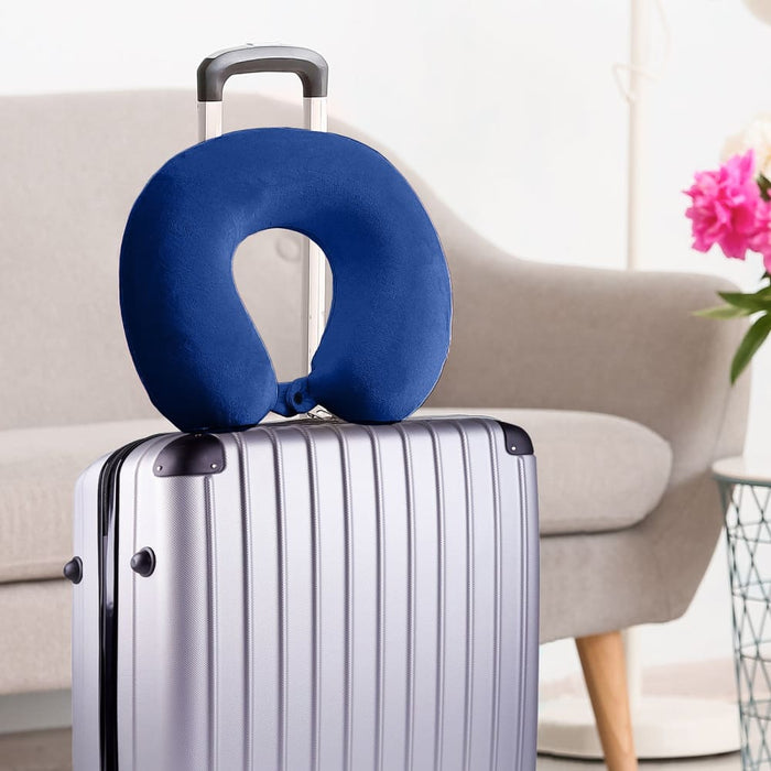 Memory Foam Travel Neck Pillow with Clip Cushion Support