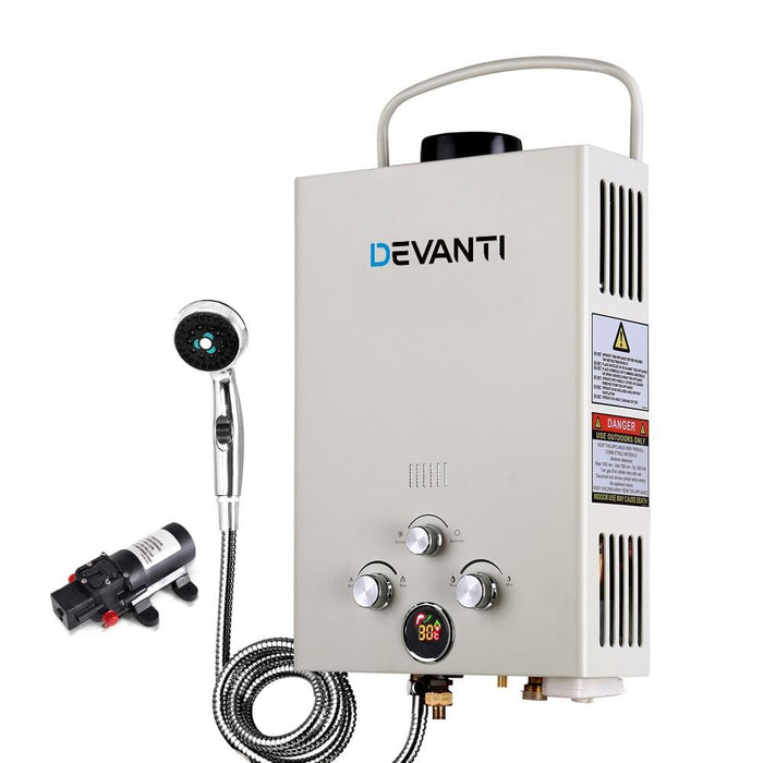 Devanti Outdoor Portable Lpg Gas Hot Water Heater Shower