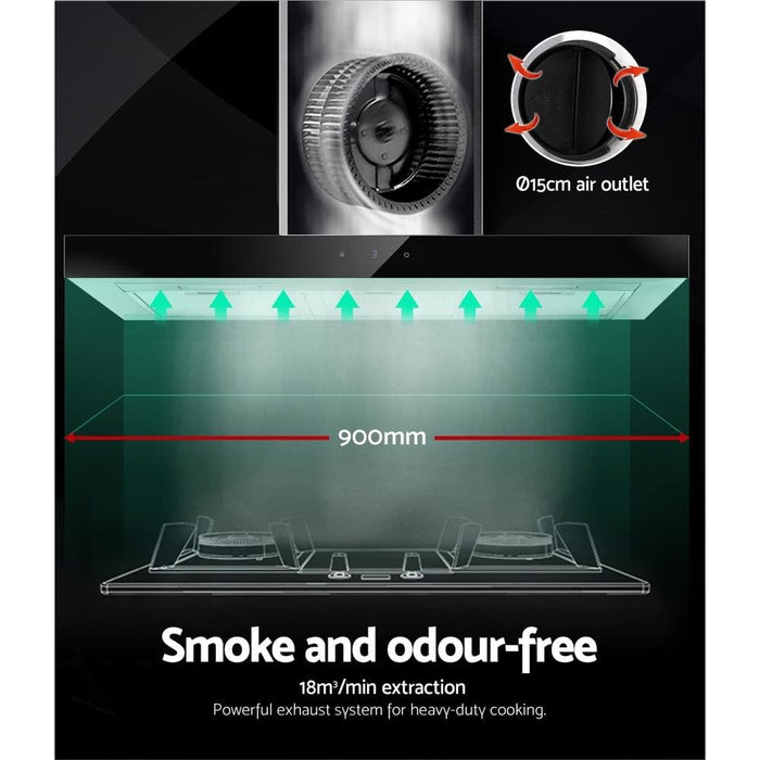 Devanti Range Hood 900mm Rangehood 90cm Stainless Steel