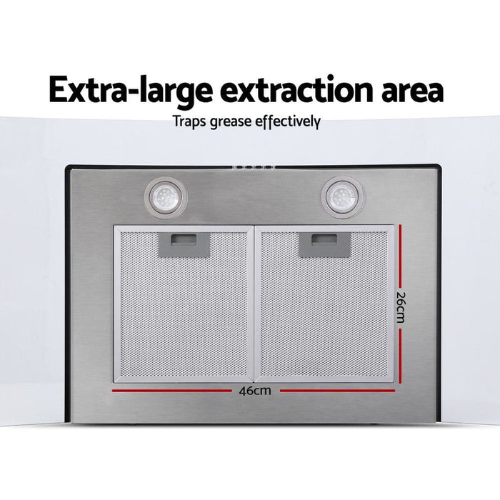 Devanti Range Hood 900mm Rangehood Kitchen Stainless Glass