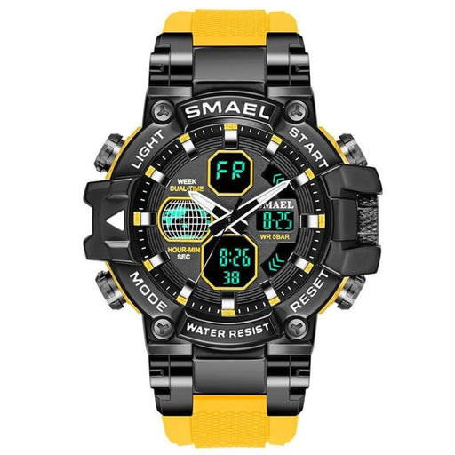 Digital Quartz Wristwatch With Dual Time Mode