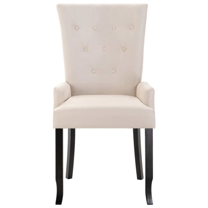 Dining Chair With Armrests Beige Fabric Gl50059