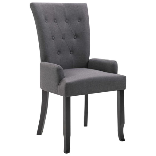 Dining Chair with Armrests Dark Grey Fabric Gl45961