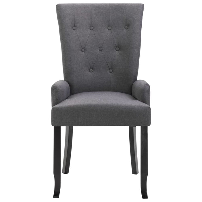 Dining Chair With Armrests Dark Grey Fabric Gl45961