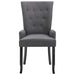 Dining Chair With Armrests Dark Grey Fabric Gl45961