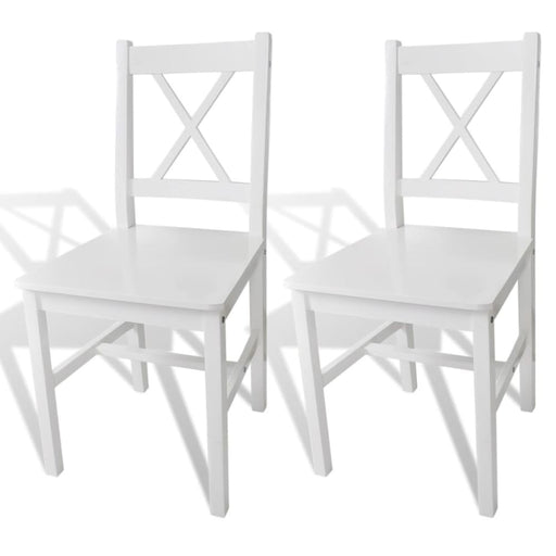Dining Chairs 2 Pcs White Pinewood Gl573151