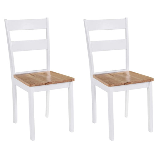 Dining Chairs 2 Pcs White Solid Rubber Wood Xaptln