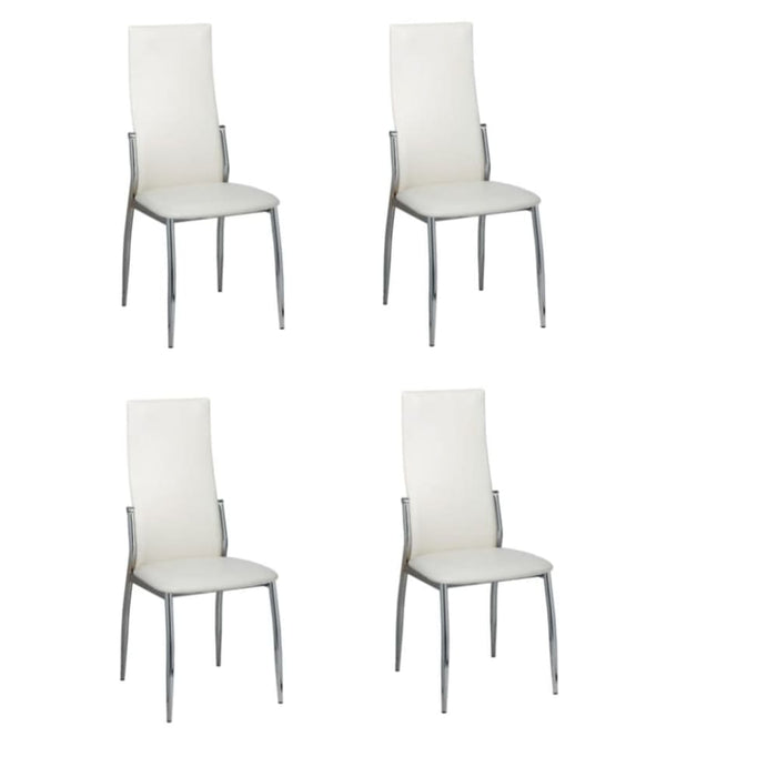 Dining Chairs 4 Pcs White Faux Leather Gl18265
