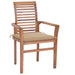 Dining Chairs 8 Pcs With Beige Cushions Solid Teak Wood 