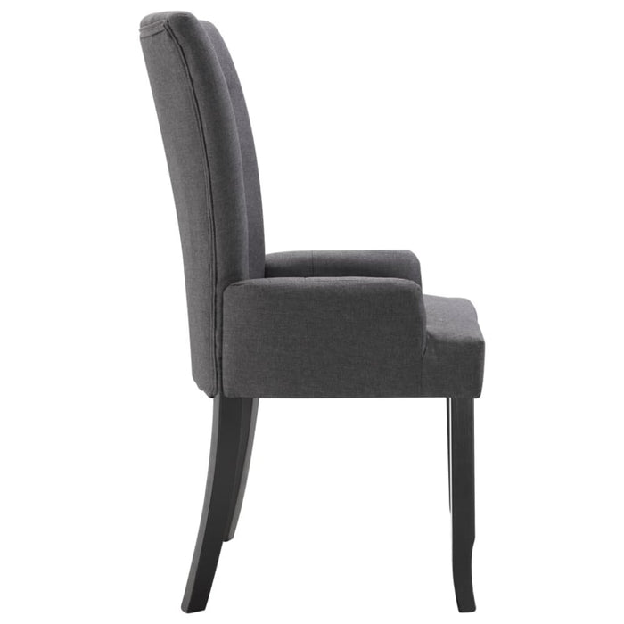 Dining Chairs With Armrests 6 Pcs Dark Grey Fabric Xilkob