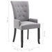 Dining Chairs With Armrests 6 Pcs Light Grey Fabric Xilkbi
