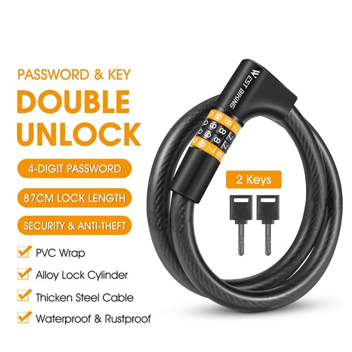 Double Combination Anti Theft Cable Lock