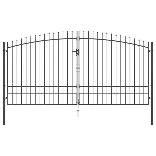 Double Door Fence Gate With Spear Top 400x248 Cm Oapiax