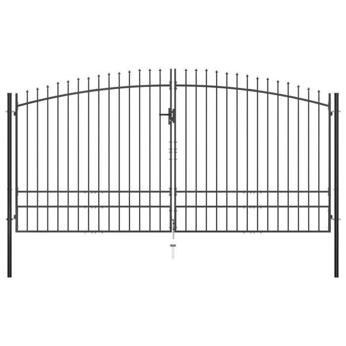 Double Door Fence Gate With Spear Top 400x248 Cm Oapiax