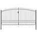Double Door Fence Gate With Spear Top 400x248 Cm Oapiax