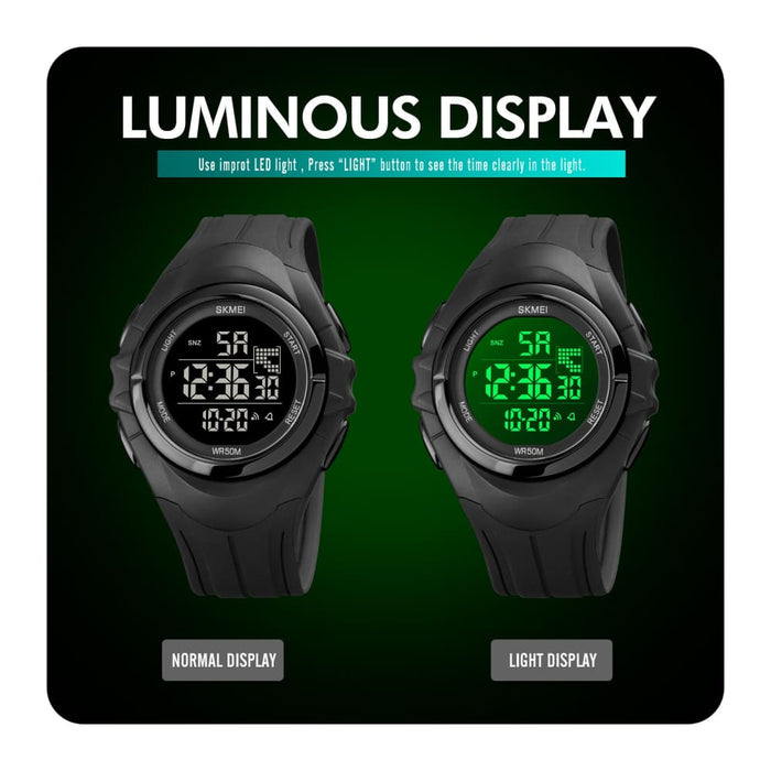 Double Time Display Electronic Wrist Watch