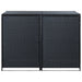 Double Wheelie Bin Shed Poly Rattan Black 148x80x111 Cm