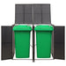 Double Wheelie Bin Shed Black 140x80x117 Cm Poly Rattan